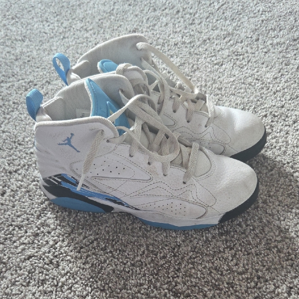 Jordan Kids White and Blue Sneakers